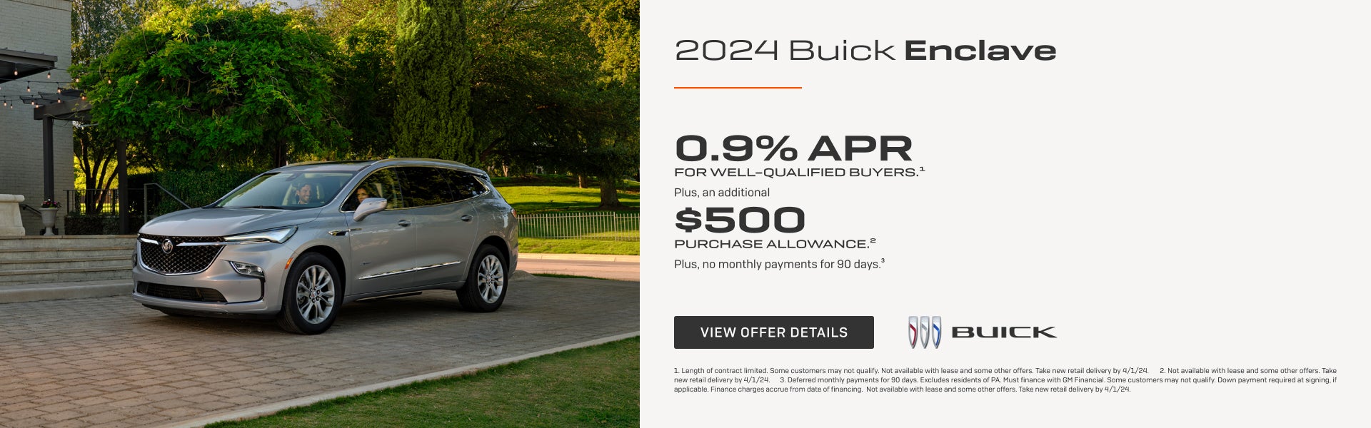 0.9% APR 
FOR WELL-QUALIFIED BUYERS.1

Plus, an additional $500 PURCHASE ALLOWANCE.2

Plus, no mo...