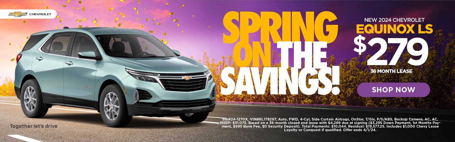 New 2024 Chevrolet Equinox LS $279/36 Month Lease 